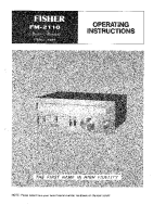 Fisher FM-2110 - Owners Manual
